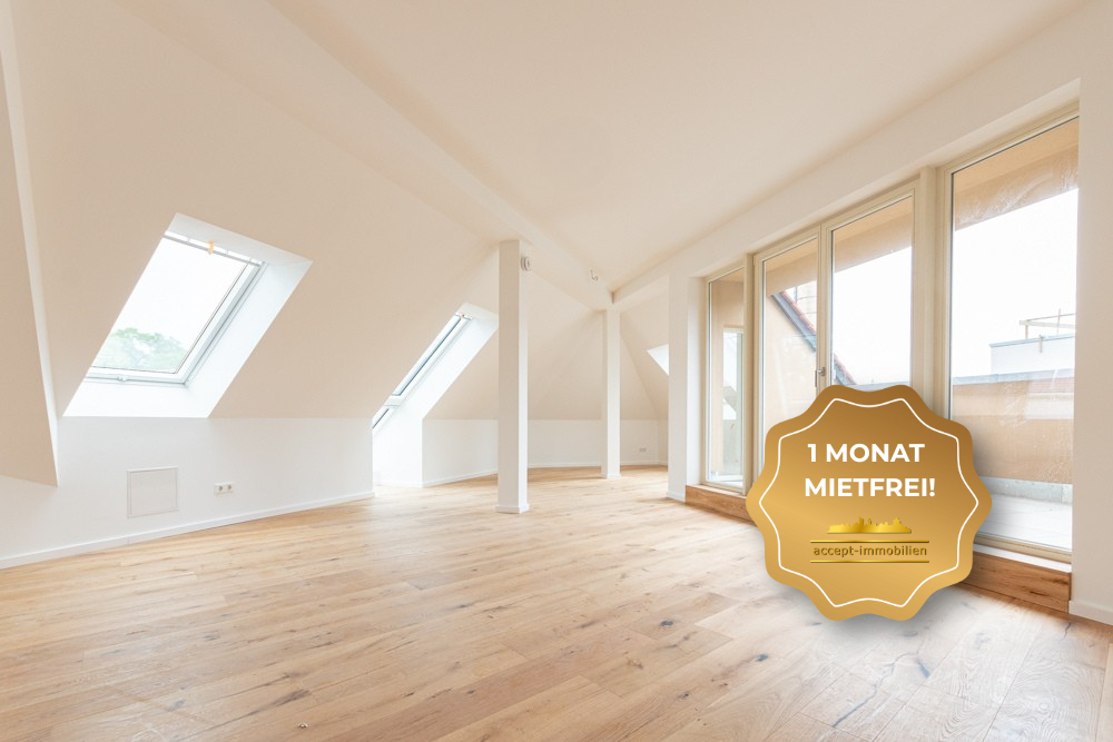 1 Monat kaltmietfrei | Traumhafte Dachgeschosswohnung | Tageslichtbäder | Loggia | Abstellraum