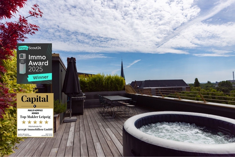Private Rooftop-Oase über den Dächern Berlins | Penthouse mit Panoramablick |inkl. kleiner Büroeinheit
