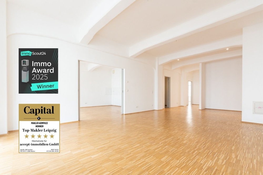 Großzügiges Loft mit Balkon| Aufzug | Parkett | 2 Bäder | Kaminanschluss | bezugsfrei